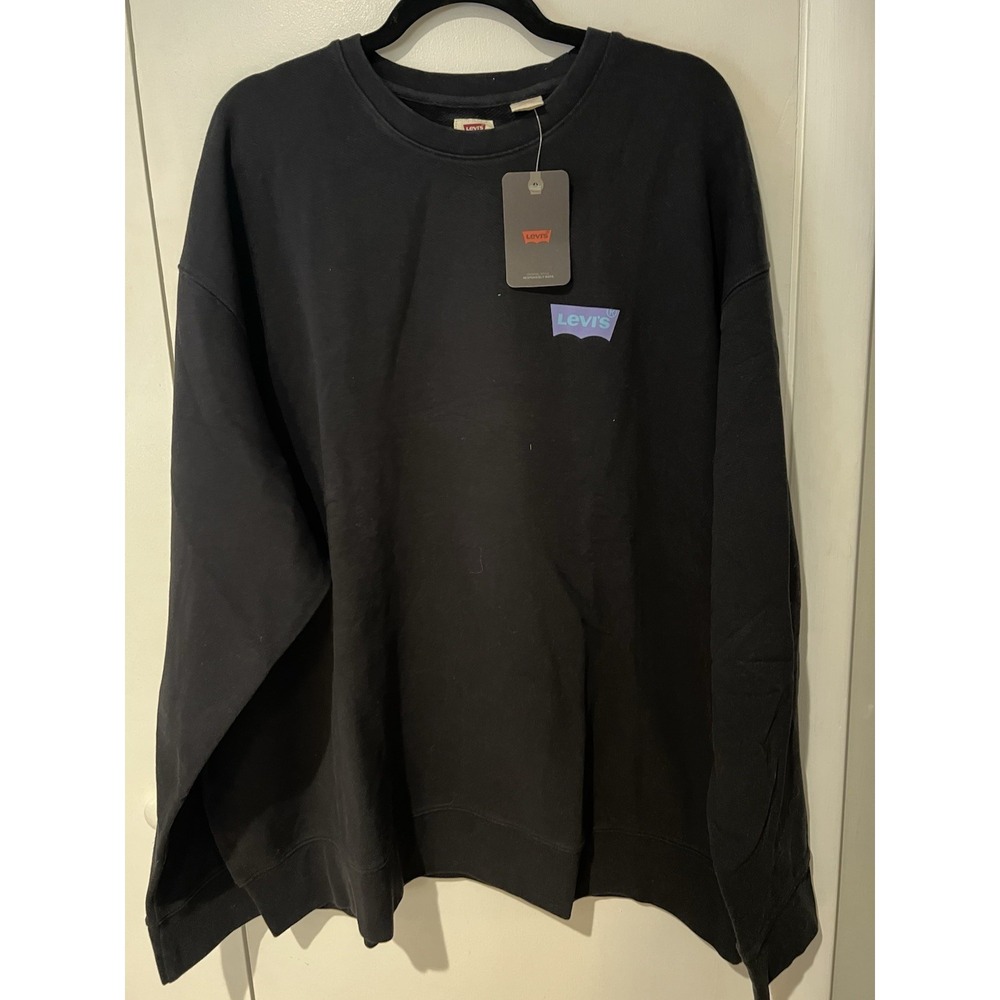 Levi's Graphic Crewneck Sweatshirt Black Size 3X Men's Retro Graphic Back